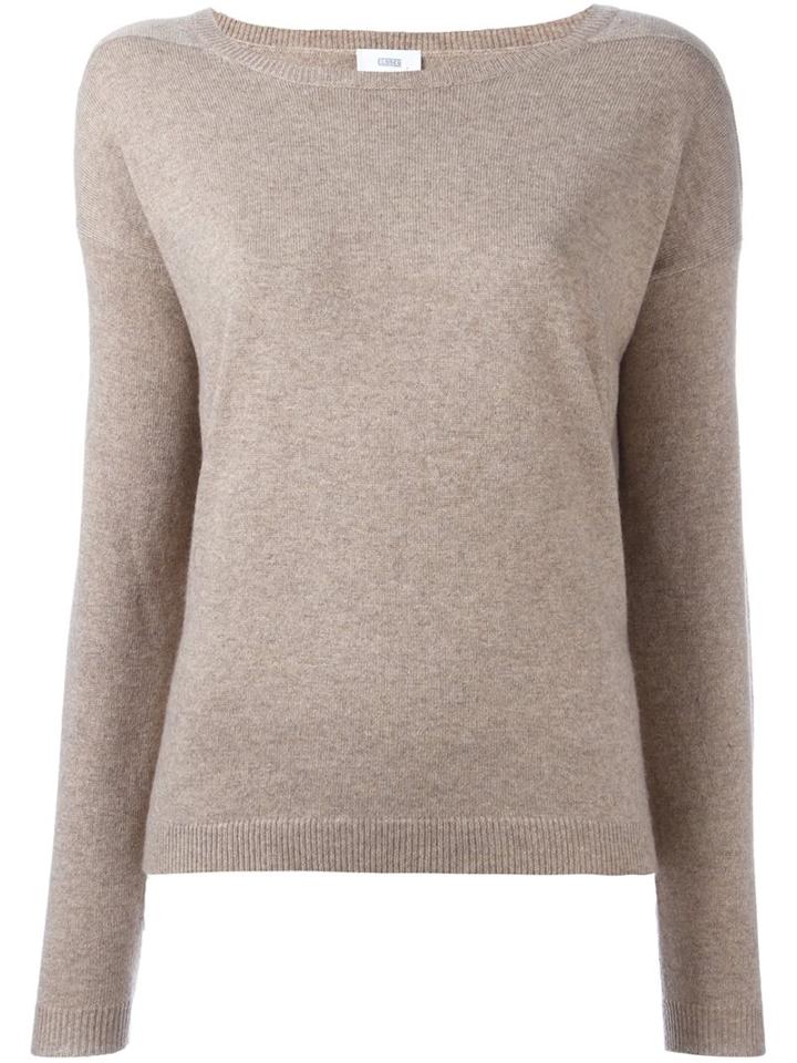 Closed Crew Neck Jumper, Women's, Size: Large, Nude/neutrals, Nylon/viscose/cashmere/wool