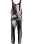 Isabelle Blanche - Striped Dungarees - Women - Polyester - M, White, Polyester