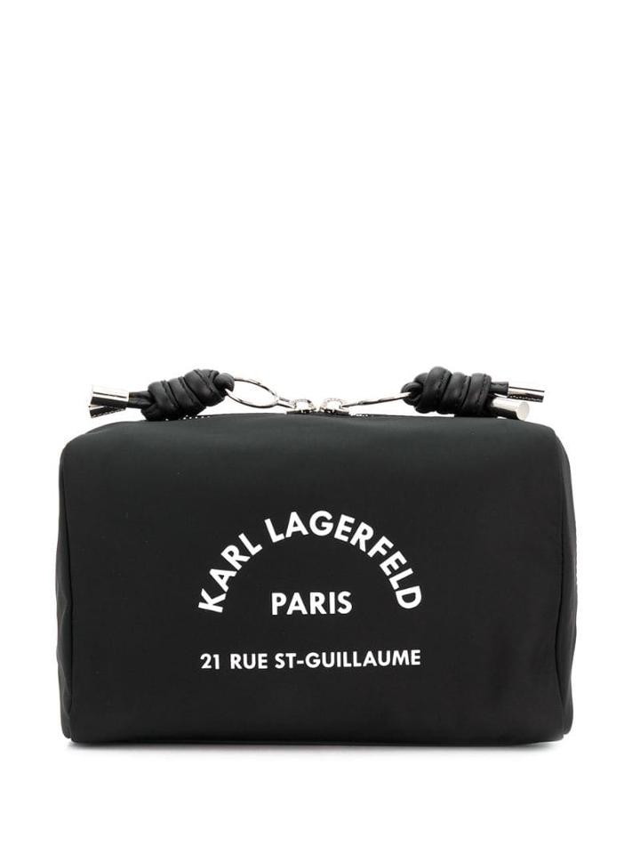 Karl Lagerfeld Address Print Washbag - Black