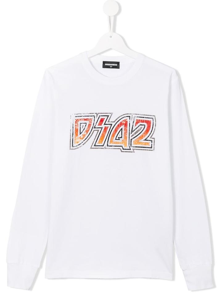Dsquared2 Kids Logo Print T-shirt, Boy's, Size: 14 Yrs, White