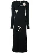 Loewe Mushroom Print Long Dress, Women's, Size: Xs, Black, Cotton/spandex/elastane