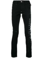Philipp Plein Logo Slim-fit Jeans - Black