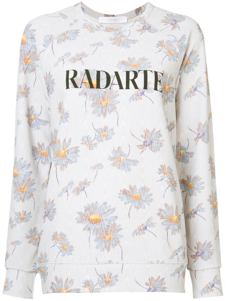 Rodarte Floral Radarte Sweatshirt - Pink & Purple