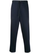 Moncler Logo Patch Cropped Track Pants - Blue