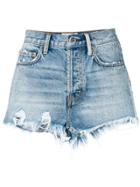 Current/elliott High-waisted Distressed Shorts - Blue