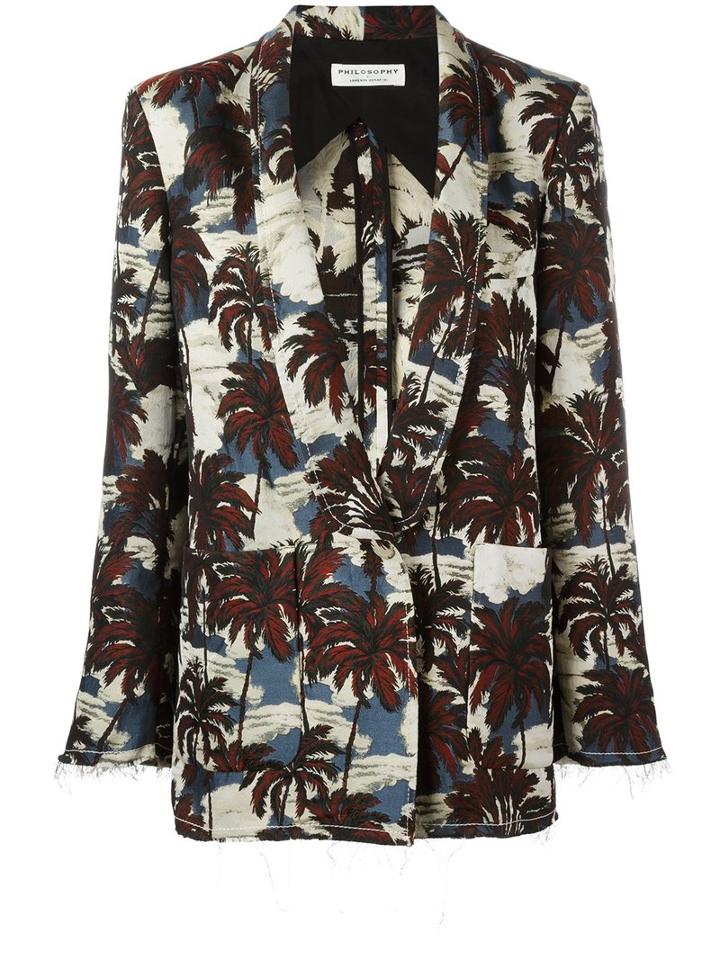 Philosophy Di Lorenzo Serafini - Palm Tree Print Blazer - Women - Polyester - 40, Polyester