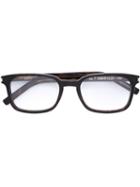 Saint Laurent Square Frame Glasses, Brown, Acetate