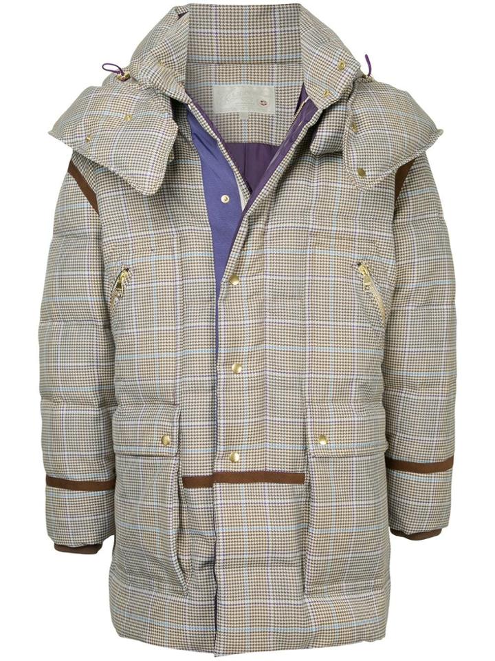 A(lefrude)e Checked Padded Coat - Grey