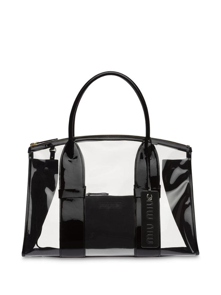 Miu Miu Transparent Tote Bag - Black