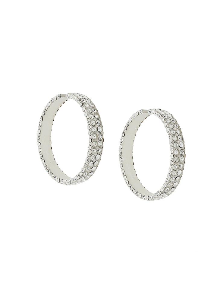 Magda Butrym Large Embellished Hoop Earrings - Metallic