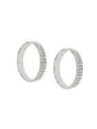 Magda Butrym Large Embellished Hoop Earrings - Metallic