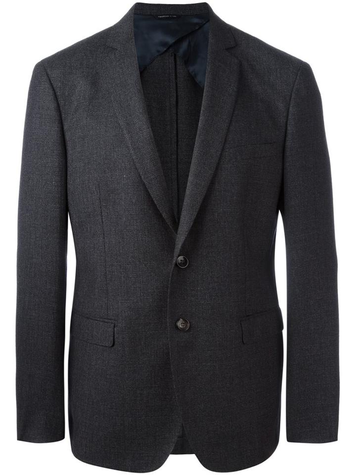 Tonello Woven Suit Jacket, Men's, Size: 48, Black, Viscose/cashmere/virgin Wool