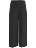 Mantu - Wide-legged Cropped Trousers - Women - Linen/flax/viscose - 40, Black, Linen/flax/viscose