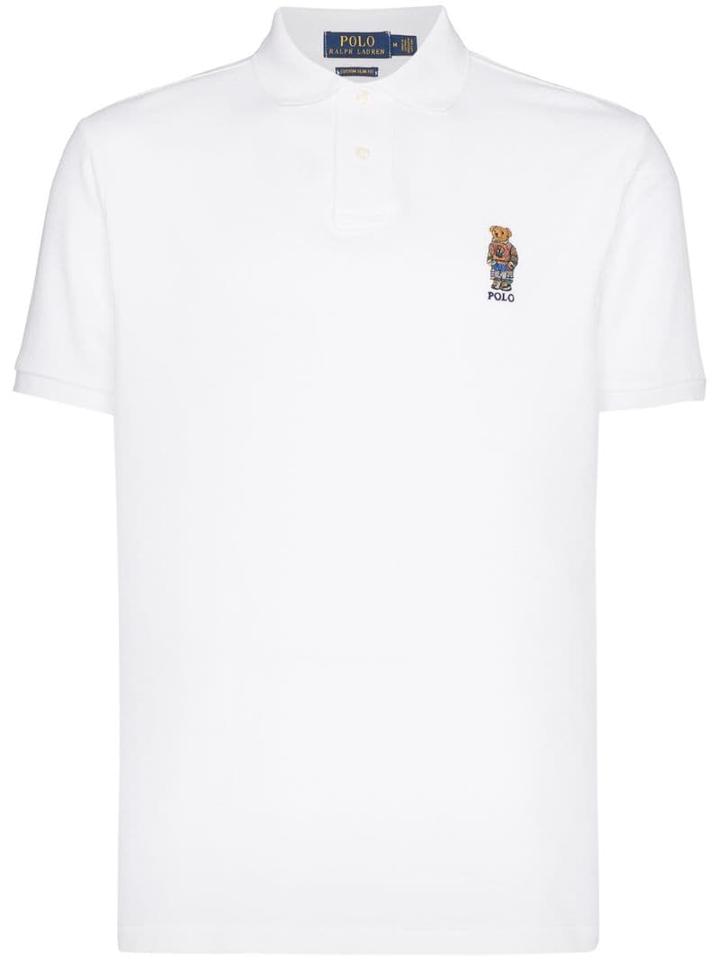 Polo Ralph Lauren Bear Logo-embroidered Polo Shirt - White