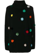 Fendi Cashmere Sweater With Pompoms - Black
