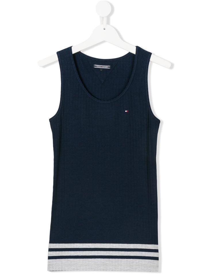 Tommy Hilfiger Junior Teen Striped Hem Vest Top - Blue