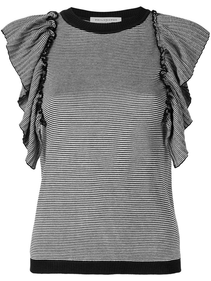 Philosophy Di Lorenzo Serafini Striped Knit Top - Black