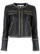 Nk Leather Apliqué Jacket - Black