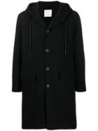 Sandro Paris Hooded Coat - Black
