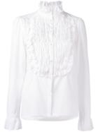 See By Chloé - Pie Crust Collar Smocked Blouse - Women - Cotton - 40, White, Cotton