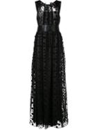 Marchesa Notte Embellished Sheer Panel Gown