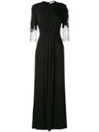 Blumarine - Lace Detail Long Gown - Women - Cotton/polyamide/polyester/viscose - 44, Black, Cotton/polyamide/polyester/viscose