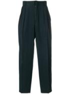 Versace Vintage Loose Fit Pleated Trousers - Blue