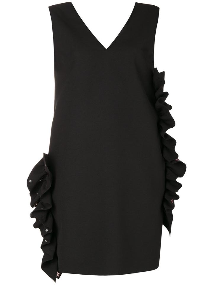 Msgm - V-neck Shift Dress - Women - Polyester/spandex/elastane - 42, Black, Polyester/spandex/elastane