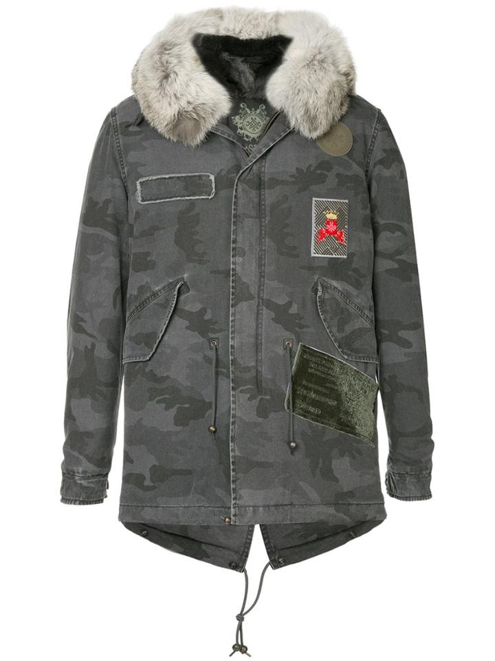 Mr & Mrs Italy Camouflage Print Coat - Grey