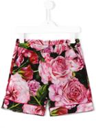 Dolce & Gabbana Kids Rose (pink) Print Shorts, Girl's, Size: 12 Yrs