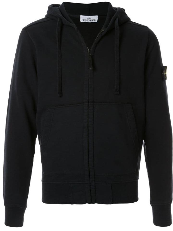 Stone Island Compass Badge Logo Hoodie - Black