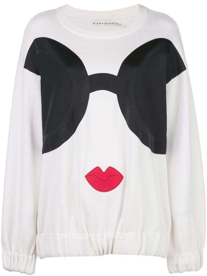 Alice+olivia Gleeson Staceface Sweatshirt - White