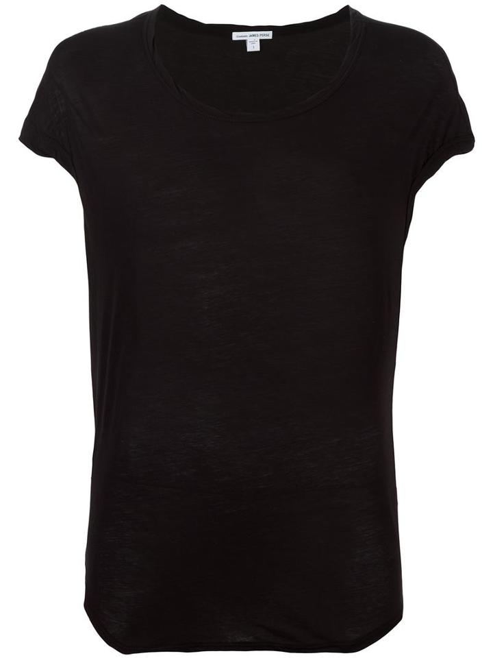 James Perse Crew Neck T-shirt, Women's, Size: 2, Black, Cotton