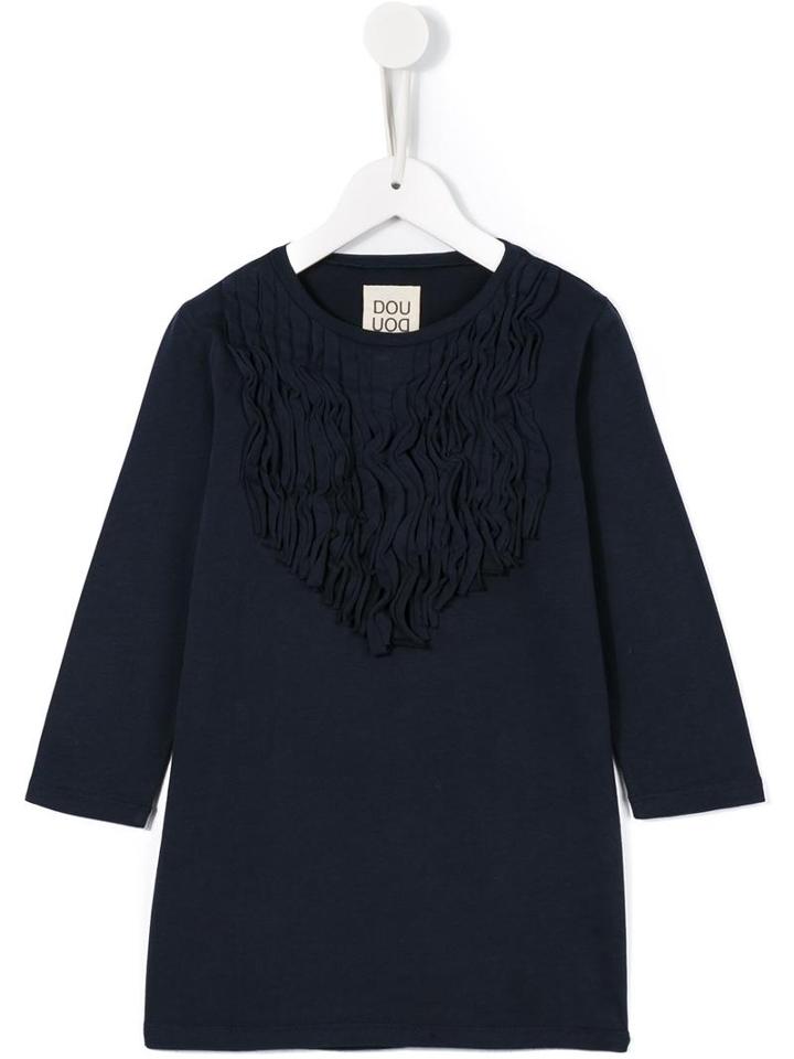 Douuod Kids Ruched Bib Jersey Dress, Toddler Girl's, Size: 4 Yrs, Blue