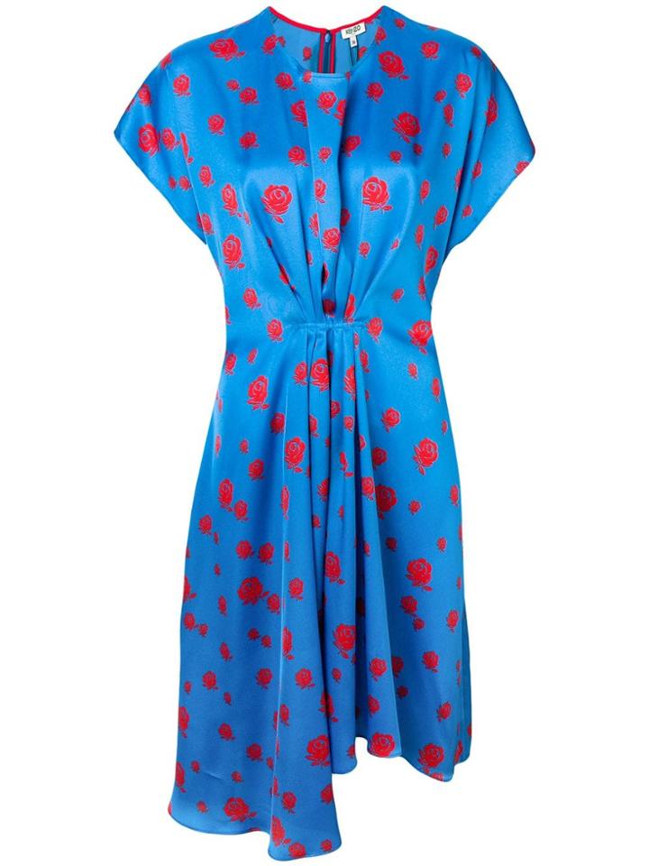 Kenzo Rose Patterned Dress - Blue