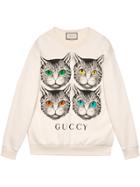 Gucci Mystic Cat Print Sweatshirt - Nude & Neutrals