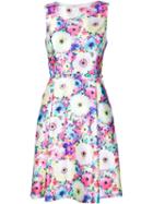 Oscar De La Renta Azalea Print Flared Dress