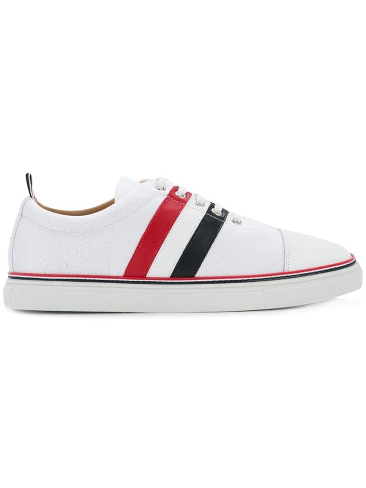 Thom Browne Canvas Tricolour Sneakers - White