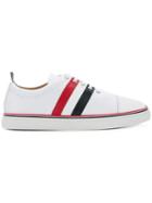 Thom Browne Canvas Tricolour Sneakers - White