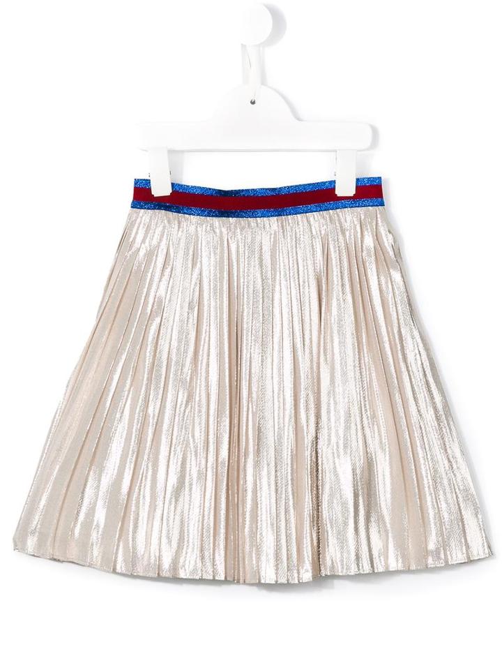 Gucci Kids Metallic (grey) Pleated Skirt, Size: 8 Yrs