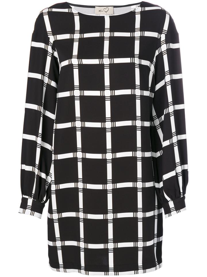 Ki6 Check Shift Dress - Black