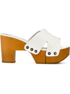 Robert Clergerie Cetri Mules, Women's, Size: 40, White, Rubber/leather
