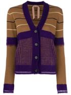 No21 Striped Long-sleeved Cardigan - Brown
