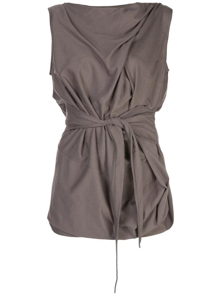 Rick Owens Wrapped Sleeveless Top - Grey