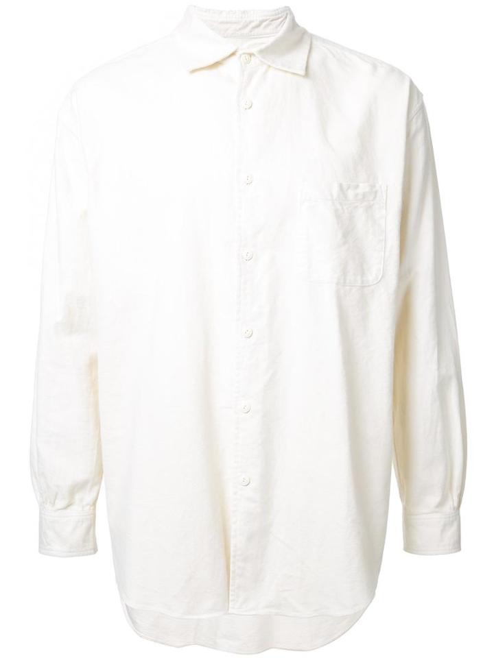 Gold Flannel Oversized Shirt, Men's, Size: Medium, White, Cotton