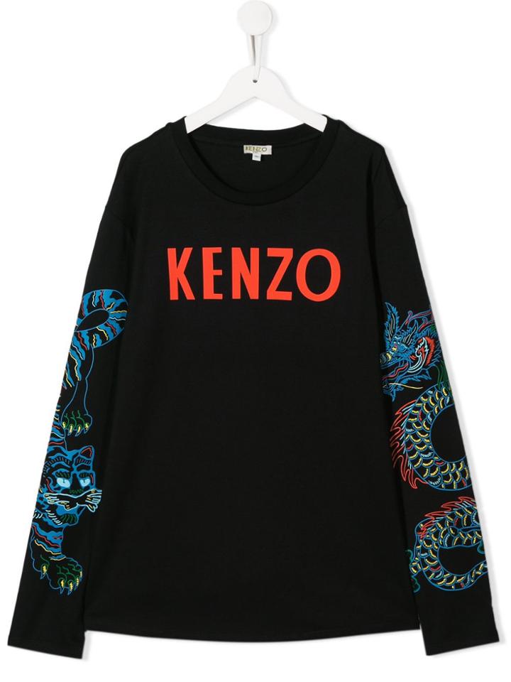 Kenzo Kids Teen Logo-print Sweatshirt - Black