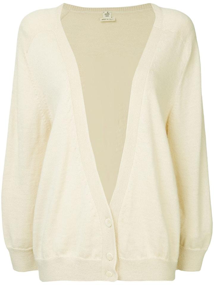Hermès Vintage Hermes Long Sleeve Cardigan - White