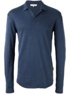 Orlebar Brown Longsleeved Polo Shirt, Men's, Size: Large, Blue, Cotton