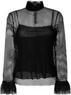 Philosophy Di Lorenzo Serafini Ruffled Net Lace Blouse - Black