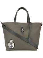 Alexander Mcqueen Skull Badge Tote, Men's, Green, Leather/nylon